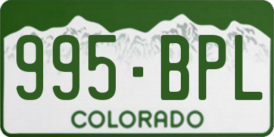 CO license plate 995BPL