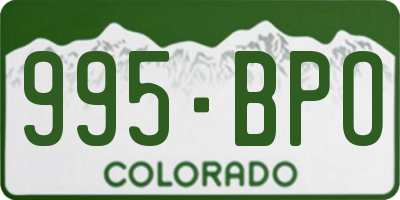 CO license plate 995BPO