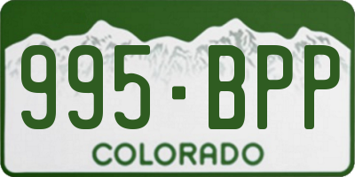 CO license plate 995BPP