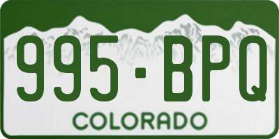CO license plate 995BPQ