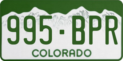 CO license plate 995BPR