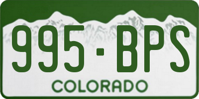 CO license plate 995BPS