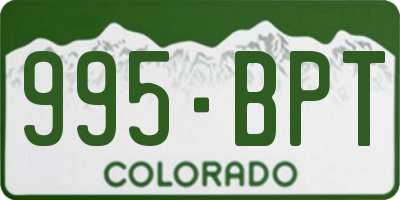 CO license plate 995BPT