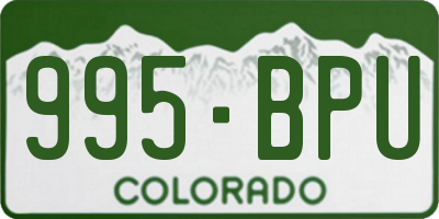 CO license plate 995BPU