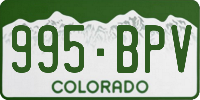 CO license plate 995BPV
