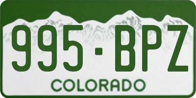 CO license plate 995BPZ
