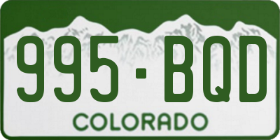 CO license plate 995BQD