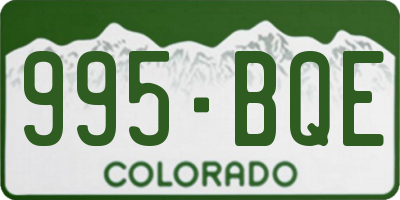 CO license plate 995BQE
