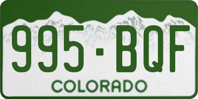 CO license plate 995BQF