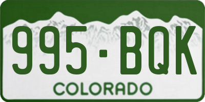 CO license plate 995BQK