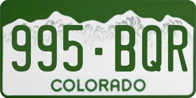CO license plate 995BQR