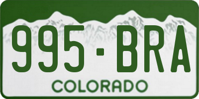 CO license plate 995BRA