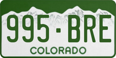 CO license plate 995BRE