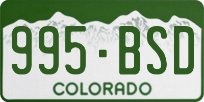 CO license plate 995BSD