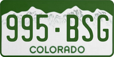 CO license plate 995BSG