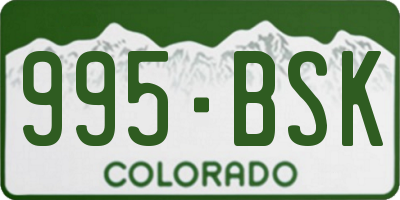 CO license plate 995BSK