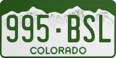 CO license plate 995BSL