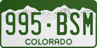 CO license plate 995BSM