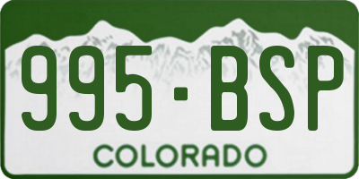 CO license plate 995BSP