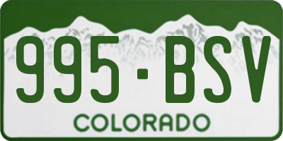 CO license plate 995BSV