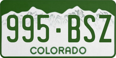 CO license plate 995BSZ