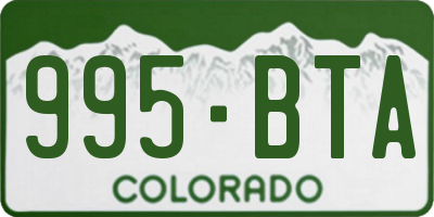 CO license plate 995BTA