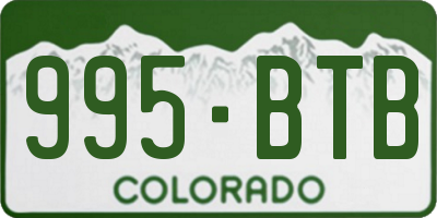 CO license plate 995BTB