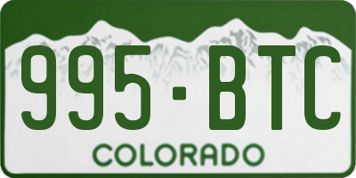 CO license plate 995BTC