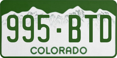 CO license plate 995BTD