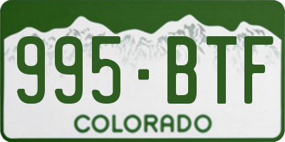 CO license plate 995BTF