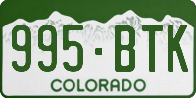 CO license plate 995BTK