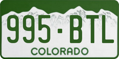 CO license plate 995BTL