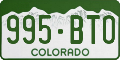 CO license plate 995BTO