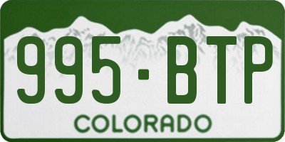 CO license plate 995BTP