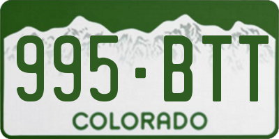 CO license plate 995BTT