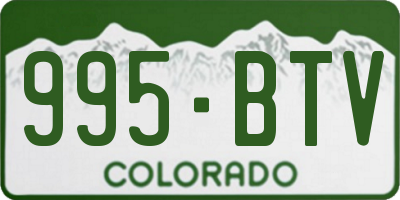 CO license plate 995BTV