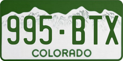 CO license plate 995BTX