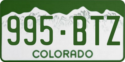 CO license plate 995BTZ