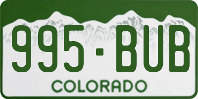 CO license plate 995BUB