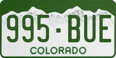 CO license plate 995BUE