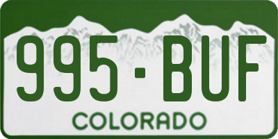 CO license plate 995BUF