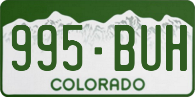 CO license plate 995BUH