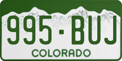 CO license plate 995BUJ