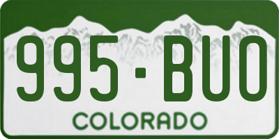 CO license plate 995BUO