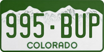 CO license plate 995BUP