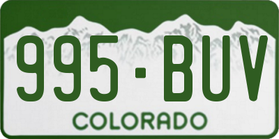 CO license plate 995BUV