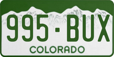 CO license plate 995BUX