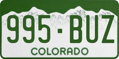 CO license plate 995BUZ