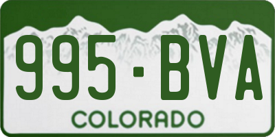 CO license plate 995BVA
