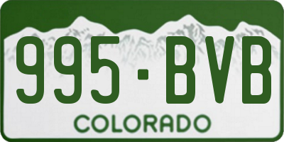 CO license plate 995BVB